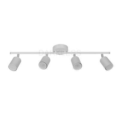 China Metal Base Modern LED And Shade With White Paint GU10 Bulb Headless White 4 Socket Led Spotlight Ceiling Lamp Fixture for sale