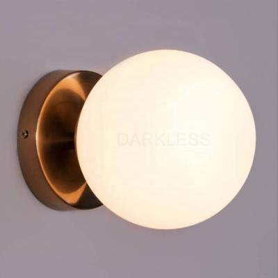 China Llight Modern Decorative Acrylic Fixture Glass Ball Fashion Bedroom Corridor Bedroom Corridor Simple Living Room LED Wall Lamp for sale