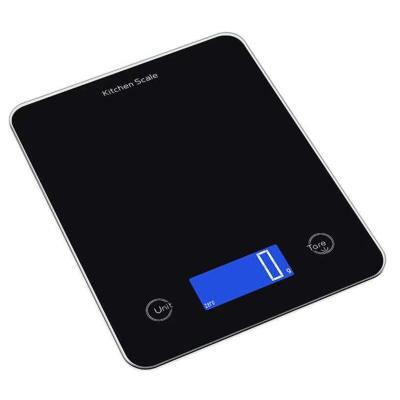 China WITH LID Durable Tempered Glass Digital 3kg Battery LCD Digital Kitchen Food Scale White Black for sale