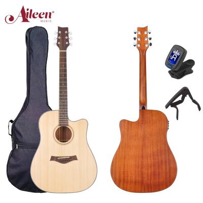 China Sprucei AileenMusic Plywood 41 Inch Cutaway Carbon Neck Acoustic Guitar with LCD EQ and Tuner (AF485CE) for sale