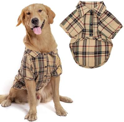 China Sustainable Factory Custom Soft And Breathable Classic Plaid Pet Shirts Clothes For Dogs for sale