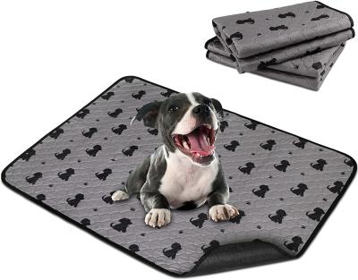 China Waterproof Custom Size Printed Soft Non-slip Machine Wash Waterproof Reusable Dog Pee Pad Big Size for sale