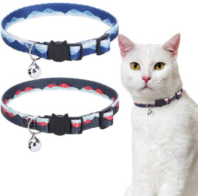 China Wholesale Soft Packing Pet Japanese Style Quick Release Polyester Protective Collar With Bell for sale