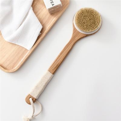 China All Natural 2021 New Type High Quality Long Handle Hair Natural Shower Back Brush With Sisal Boar Hair for sale