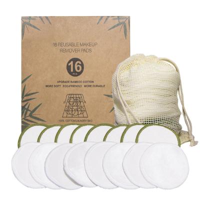 China Soft Reusable Make Up Remover Pad Cleansing Makeup Round Bamboo Cotton Pad Size Custom Logo for sale