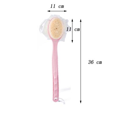 China Long Handle Shower Body Brush Long Handle Bath Brush Loofah Sponge 2 in 1Handheld on One Stick for Body for sale