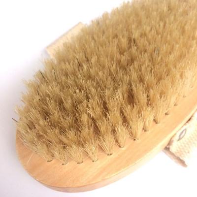 China 2021 Wholesale Hot Sale All Natural Wood Handle Natural Boar Hair Body Bath Brush With Hand Band for sale