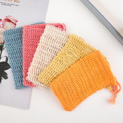 China EXFOLIATE Wholesale Organic Natural Colored Mesh Sisal Bath Soap Soap Pouch Customized for sale