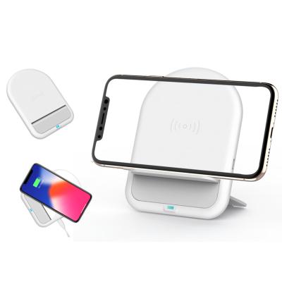 China Wireless charging stand function foldable cell phones 10w wireless charger is a two-in-one wireless charger for cell phones for sale