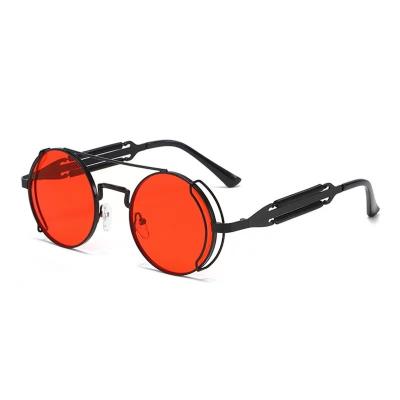 China Steampunk frame vintage avant-garde round men punk colored women sunglasses custom logo for sale