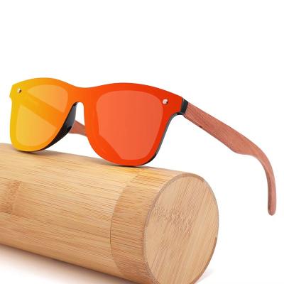 China New High Quality Square Acetate Mirror Bamboo Leg Polarized Wooden Sunglasses Wholesale for sale