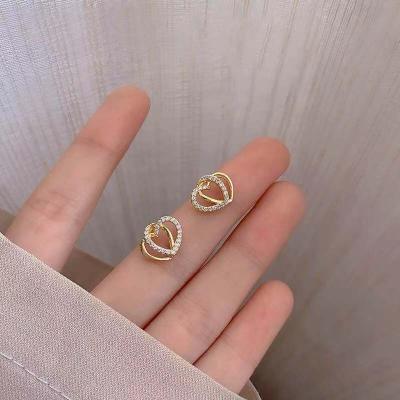 China Wholesale Factory Outlet TRENDY Fashion 24K Gold Plated Dubai Gold Jewelry Circle Stud Earrings Korean for sale