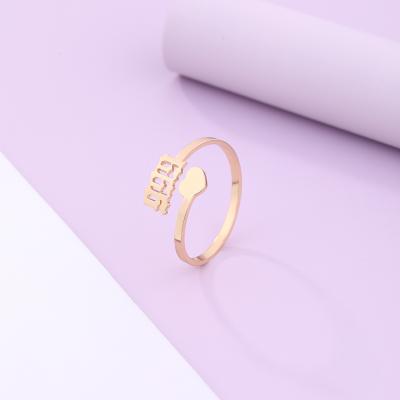 China Lady's New Fashion Digital Ring Opening Adjustable Women's alloy Ring Jewelry Wholesale Direct Sales lost love CLASSIC for sale