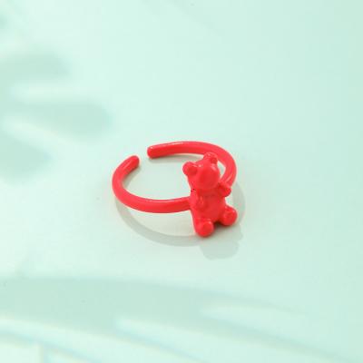 China Cute Lost Bear Ring Opening Adjustable Ladies Alloy Ring Jewelry Wholesale Direct Sales de Madame New Fashion Cute for sale