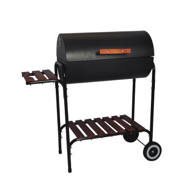 China SERJ Barrel &Square Charcoal Barrel BBQ Grill Stand Germany BBQ Grill Easily Assembled Outdoor Metal With Wheels for sale