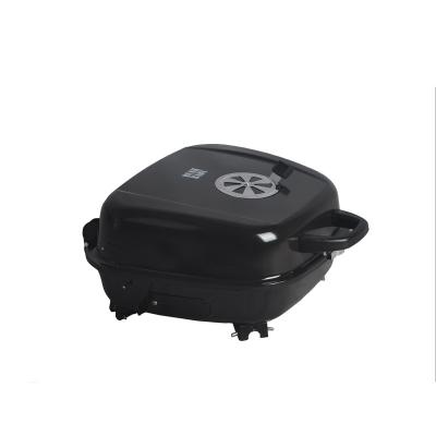 China Easily Assembled Portable Black Mini Box Foldable Barbecue Outdoor Charcoal BBQ Grill for sale