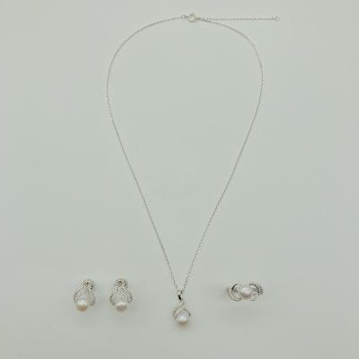 China CLASSIC Customized Cute Fashionable 925 Sterling Silver Teardrop Necklace Earrings Ring Jewelry Set for sale