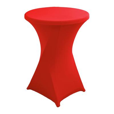 China Waterproof Customize High Bar Round Cocktail Tablecloth Spandex Stretch Polyester Elastic Outdoor Table Cover For Banquet Wedding Party for sale