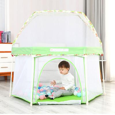 China Metal Hexagon Adjustable Folded Baby Care Kids Deluxe Playpen For European Standard for sale