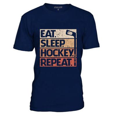 China Anti-pilling summer hockey style cotton t shirts in stock with a logo for sale