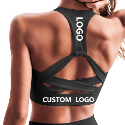 China Women's Logo Women's Racerback Wireless Woman Push Up Sports Seamless Custom Wholesale Breathable Bra for sale