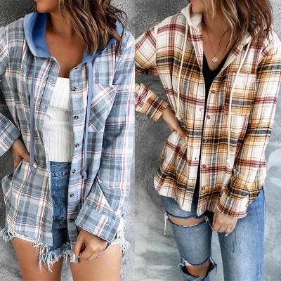 China 2021 Wholesale Fashion Anti-wrinkle Autumn Winter Coat Women Plaid Shirt Sustainable Jacket for sale