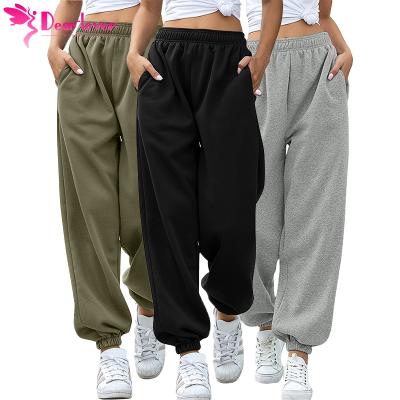 China 2021 Wholesale Anti-Wrinkle High Waisted Pile Joggers Women Casual Loose Oversized Sweatpants for sale