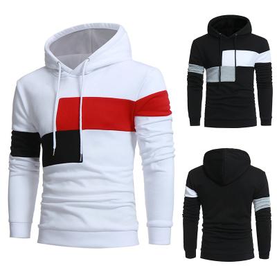 China Anti-Wrinkle 2021 Men Clothing Drawstring Long Size Color Block Hoodies Men Plus Sleeve for sale