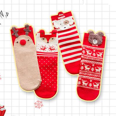 China New Design Custom Printing Women Red Christmas Socks QUICK DRY for sale