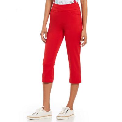 China QUICK DRY QUICK DRY Welcome To ODM&OEM Custom Logo Women Pants Fitted Capri Traction-On Construction Belly Control Panel Functional Front And Back Pockets for sale