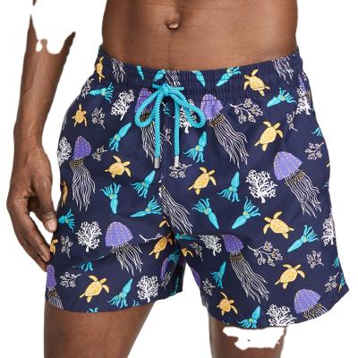 China Anti Wrinkle Anti Wrinkle Flap Pocket Summer Back Shorts Swim Shorts Print Mesh Striping 100% Supplier Elastic Nylon Men's Casual Waistband Pro for sale