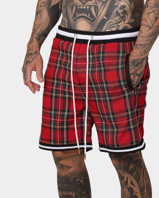 China Anti Wrinkle Fashion Mens Plaid Basketball Sportswear Retro Shorts Scottish Style Outdoor Casual Hip Hop Trend Shorts Streetwear Shorts for sale