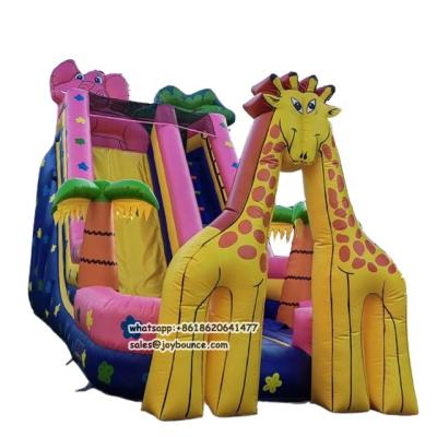 China New Design Indoor Inflatable Cute Inflatable Giraffe Inflatable Elephant Slide Factory Price Entertainment +Outdoor Jungle Slide for sale