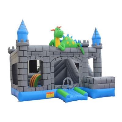 China Indoor Cute Cartoon Dragon Kids Entertainment Jump House Inflatable Castle +Outdoor Price for sale