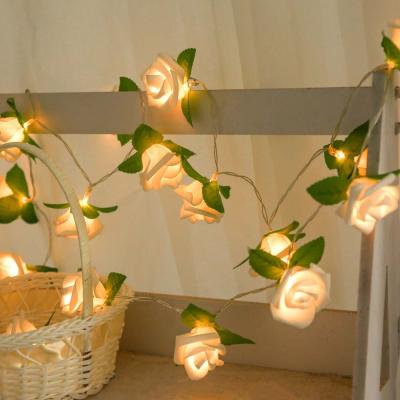 China DIY LED 2 Meter 20 Rose Garland With Led Light For Wedding Event Party Light Christmas Decoration for sale