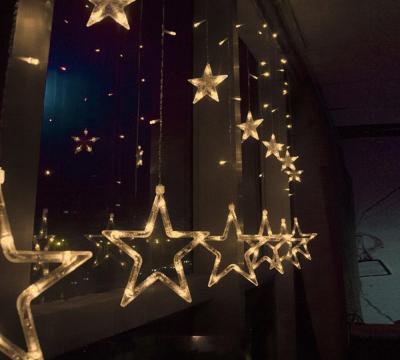 China Fairy Christmas LED Strip Star Party 138LED Diwali Festival String Curtain Lights in Wedding Light Decoration for sale