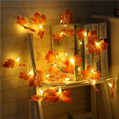 China String Type 4.9ft /10 LED Maple Leaf String Lights Autumn Fall Lights Indoor and Outdoor Thanksgiving Decoration Lights Maple Leaf for sale