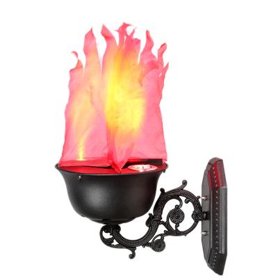 China European Outdoor Party Outdoor Cloth Stadium Red Fire Led Flame Effect Theme Park Halloween Flame Wall Light Silk Wall Lamp for sale