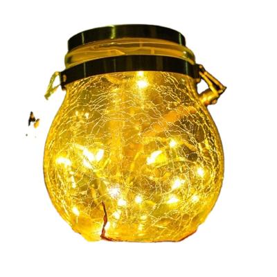 China Solar Outdoor LED Garden Lights Garden Lamp Glass Jar Light with Handle Warm White Color Portable Led Glass Jar for sale