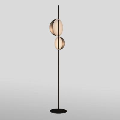 China Lighting Works 2 Head Led Post Modern Black Gold Standing Light Adjustable Shade Dimmable Led Floor Lamp for sale