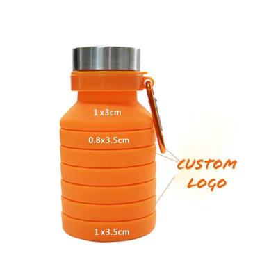 China Outdoor Sports Viable Hot Selling Collapsible Silicone Collapsible Water Bottle With Custom Logo for sale