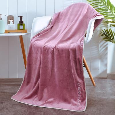 China Superfiber Embroidered Bath Towel Style Youth Word Other Soft And Comfortable Super Absorbent, for sale