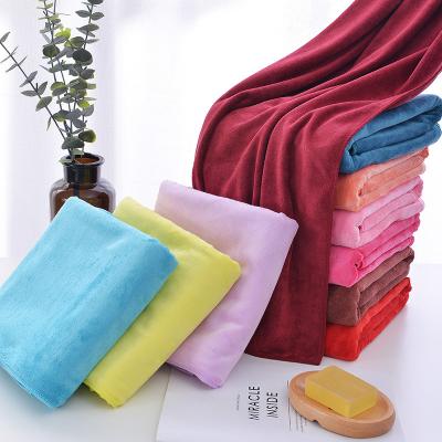 China Wholesale Hypoallergenic Custom Designed Luxury Microfiber Fleece Hotel Coral Bath Towels From Manufacturers for sale