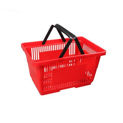 China Durable Grocery Shopping Basket Popular Supermarket Plastic Handle Shopping Basket for sale