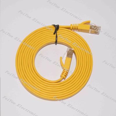 China Flat Thin Patch Cable Cat7 STP 32awg Network Patch Flat Tie 002 for sale