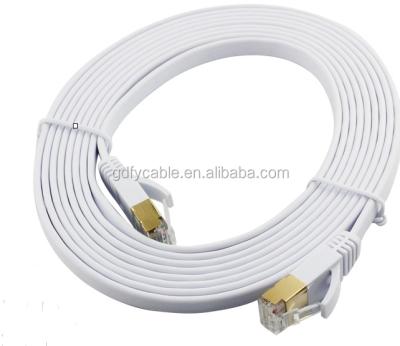 China flat ethernet cat7 patch cable gold pated / flat ethernet cat7 SSTP CAT7 patch cord for sale