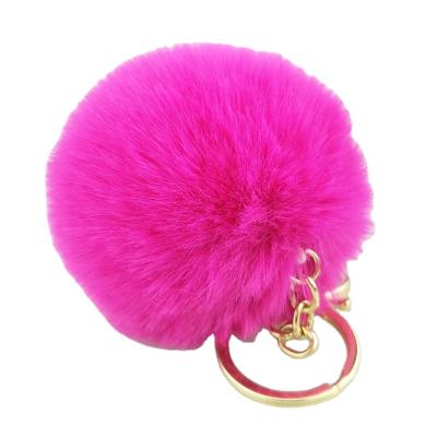 China Bag Charm Puffball Key Chain, 4cm Pom Pom Keychain Faux Fur for sale