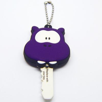 China Cute Led Animal Gift Hippo Car Key Cover Key Holder For Car Keychains for sale