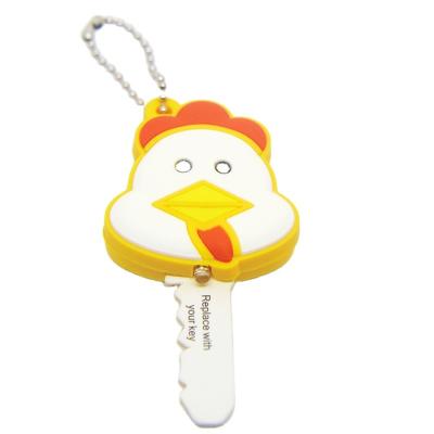 China Wholesale Gift Chicken Head Rubber Custom Shaped Key Cover With Led for sale