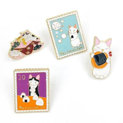 China Europe OEM Customized Pets Custom Cheap Soft Enamel Cat Lapel Pins Emblem Badge for sale